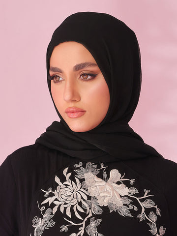 Kiku Petals Ombre Silk Chiffon Scarves